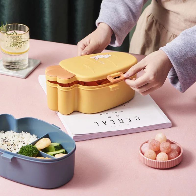 New Cute Cartoon Lunch Box Food Container Storage Portable Kids Student Microwave Heating PP | Дом и сад