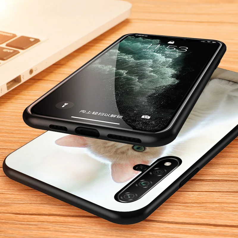 

Cute Pet Cat for Huawei Honor 30 20 10i 10 9C 9A 9S 9X 9N 9 8X 8A 8 7A 7C Pro Plus Lite Black Phone Case