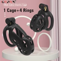 3d printed mamba snake male chastity device with 4 penis rings lock cock cage penis sleeve bdsm sex toys for men exotic products