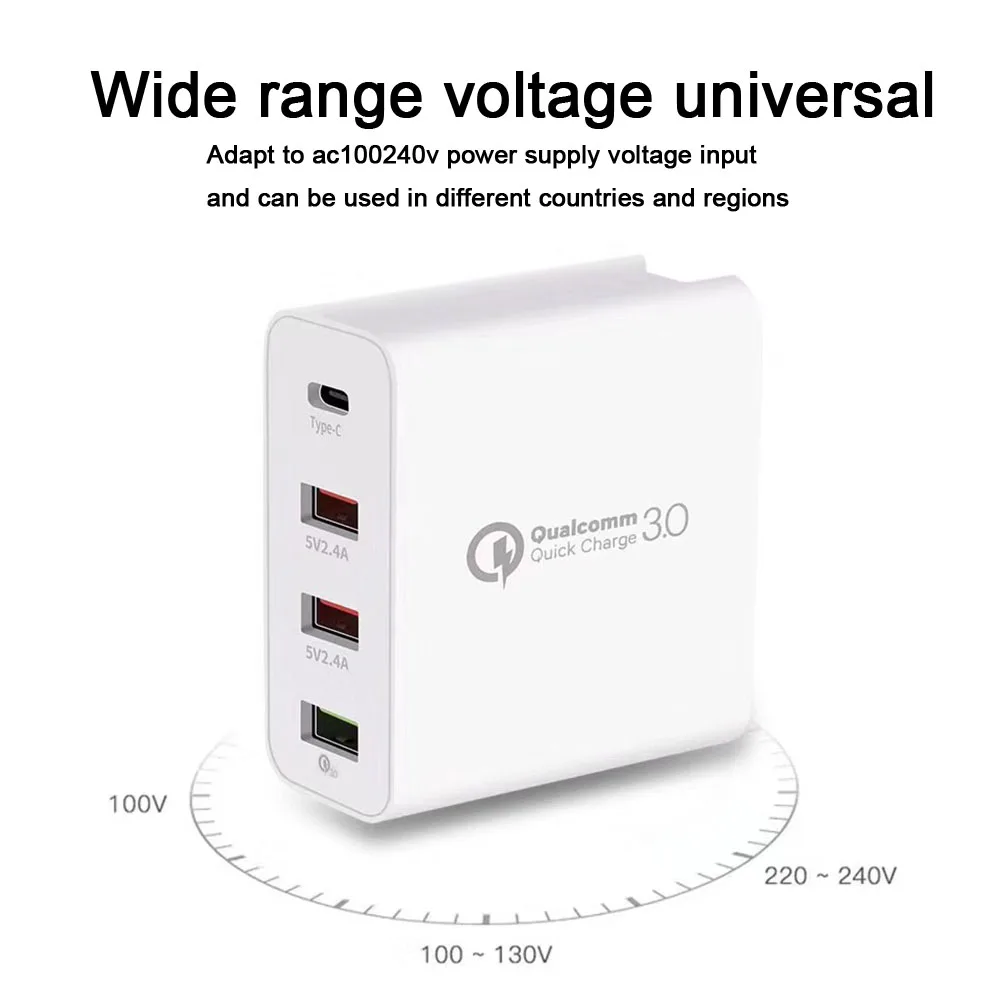 4 порта автомобильное настенное зарядное устройство умный источник питания