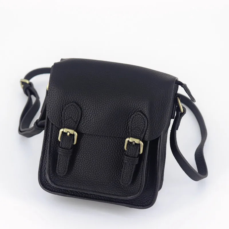 

Small Messenger Bags For Women Genuine Leather Flap Square Bag England Vintage Style Zipper Hasp Female Shoulder Crossbody Purse