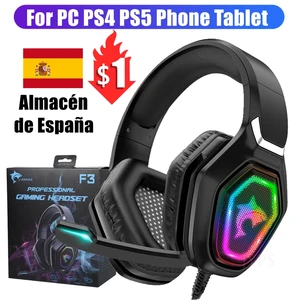 9d stereo headset gamer pc gaming headphones with microphone 50mm loudspeaker rgb led wired earphone for phone ps4 ps5 free global shipping