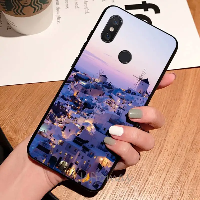 

Santorini Greece landscape pattern Phone Case For Xiaomi Redmi note 7 8 9 t max3 s 10 pro lite coque shell cover funda
