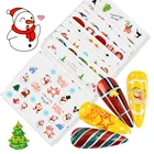 Наклейки для ногтей, переводная картинка рождественские стили снежинки самодельные Украшения для ногтей новогодний дизайн водяные знаки наклейки инструмент