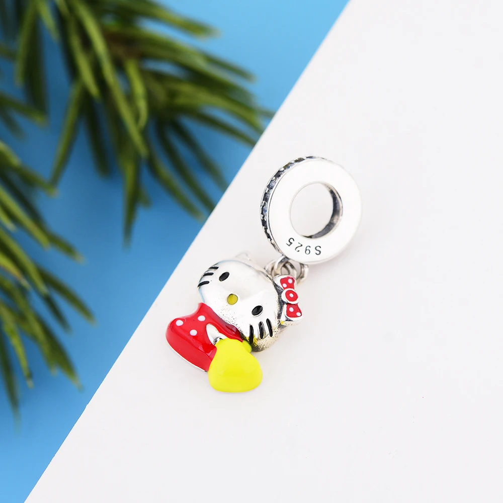 

Женский браслет-Шарм из серебра 925 пробы, с желтой эмалью