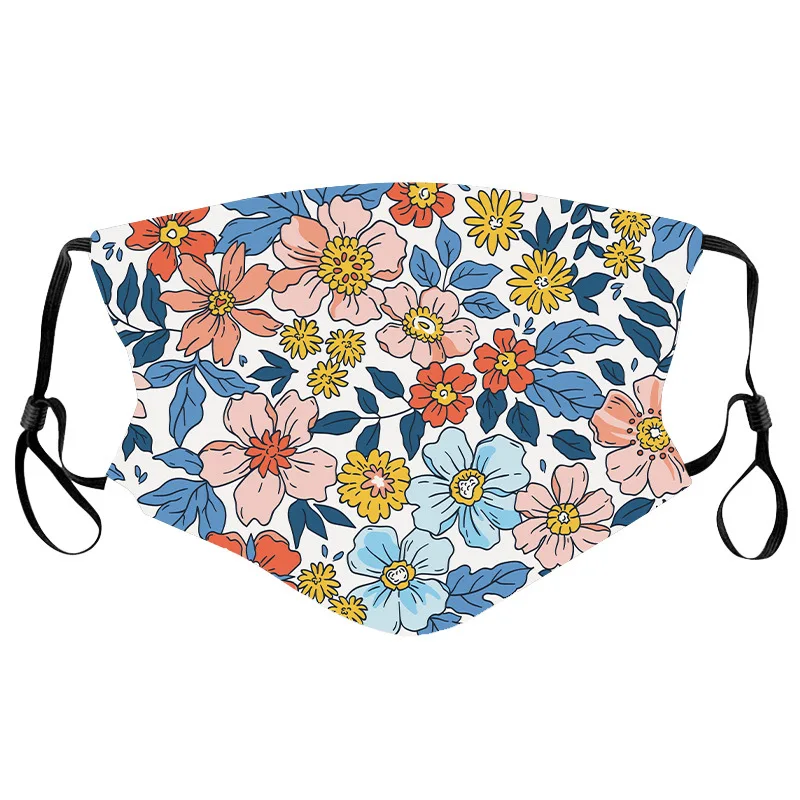 

Flower Women Man Adult Cloth Mondkapjes For Germ Protect Mondmasker Mascara Scarf Halloween Cosplay Mask