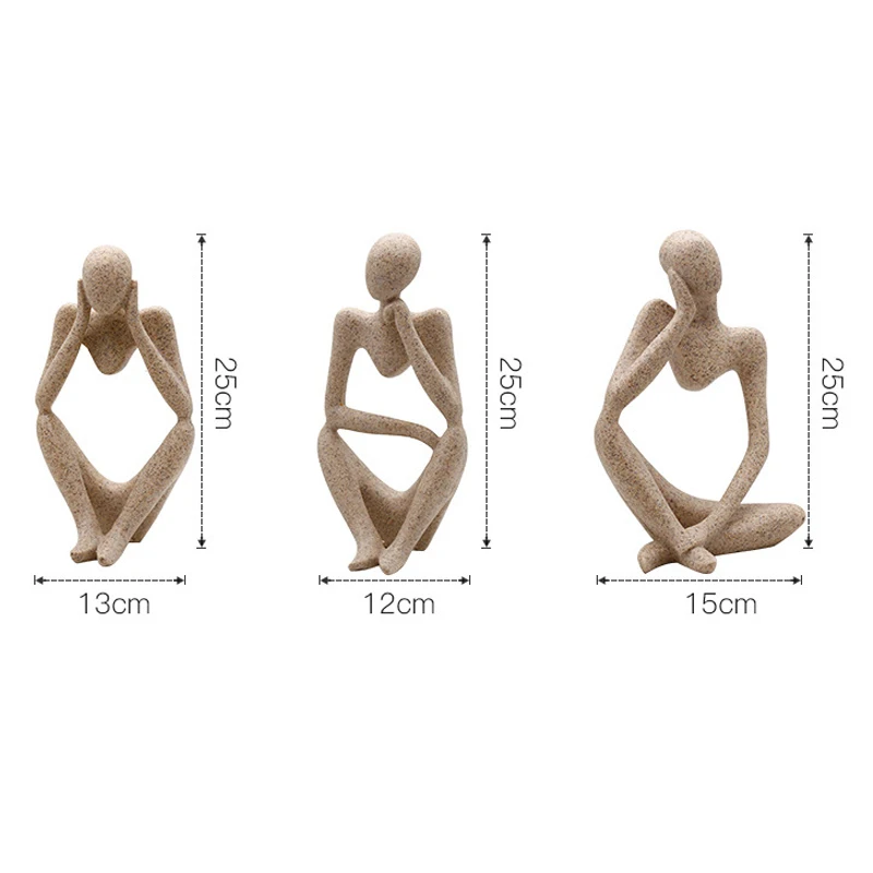 

Modern European Style Resin Abstract Thinker Statue For Decoration Simple Sculpture Figurine Hotel Office Home Decor New