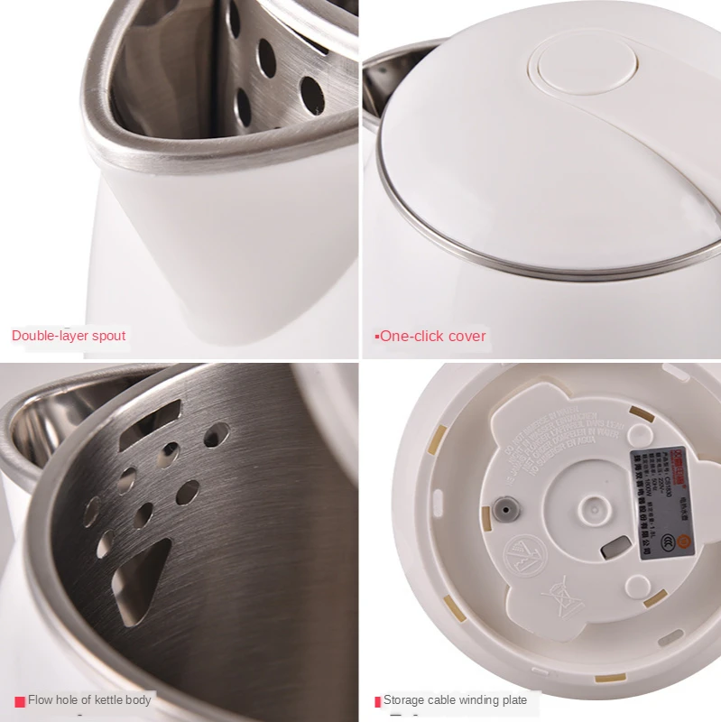 

Double Layer Electric Kettle Large Capacity 1.8L Boiling Water Kettle Portable Cookware Hervidor De Agua Kitchen Supplies EB50SH