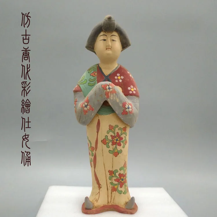 

Редкие тандинастии (618-907), украшения Tang санкai, женские окрашенные керамические фигурки