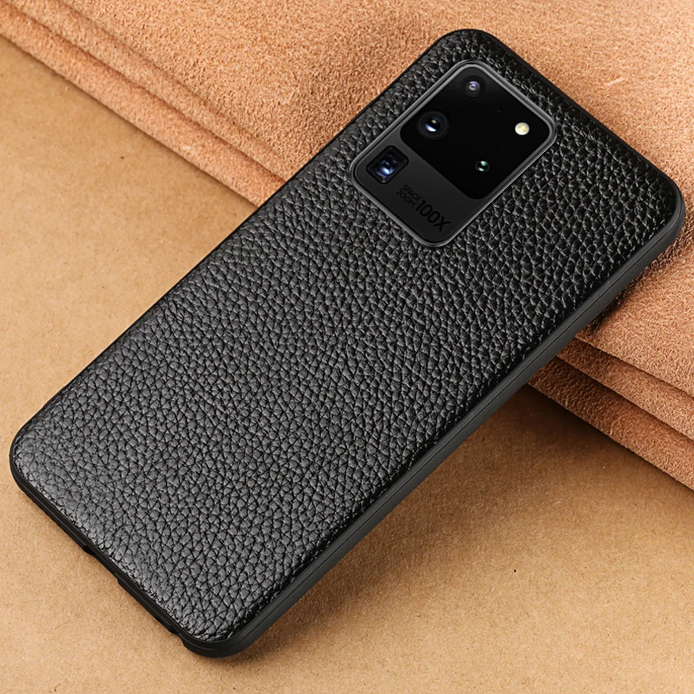 Чехол из натуральной зернистой кожи для Samsung Galaxy S20 Ultra FE S8 S9 S10 Plus Note 20 10 9 M31 M51 A50 A70 A71