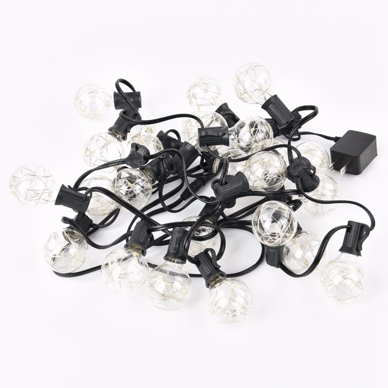 

2020 25FT Patio String Light Fairy Light G40 Globe Festoon Bulb Outdoor/indoor Light for Party Garden Garland Wedding Decoration