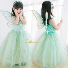 Girls Flower Fairy Dress Up Kids Princess Fairies Fancy Dress With Wings Child Halloween Princess Costume Elves Party Clothes