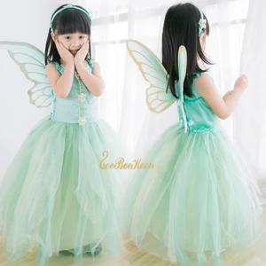 girls flower fairy dress up kids princess fairies fancy dress with wings child halloween princess costume elves party clothes free global shipping