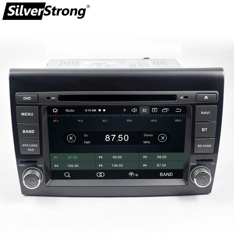 SilverStrong 2 Din Android9.0 4G 64G Автомобильный dvd-плеер 7 ''Авторадио gps навигация для Fiat Bravo 2007 2008 2009 2010 2011 2012