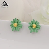 chrysanthemum earrings korean jewelry cute flower small stud earrings for women sweet