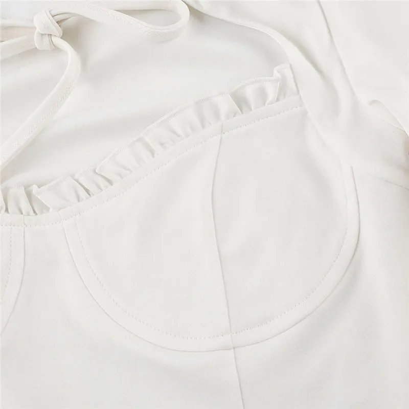 Однотонная открытая футболка с длинным рукавом на шнуровке осень 2020 Женская