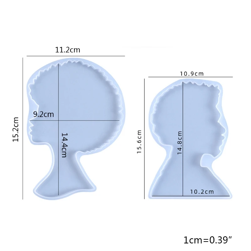 

Afro Female/Male Head Coaster Tray Epoxy Resin Mold Serving Board Silicone Mould DIY Crafts Decorations Ornaments Casting