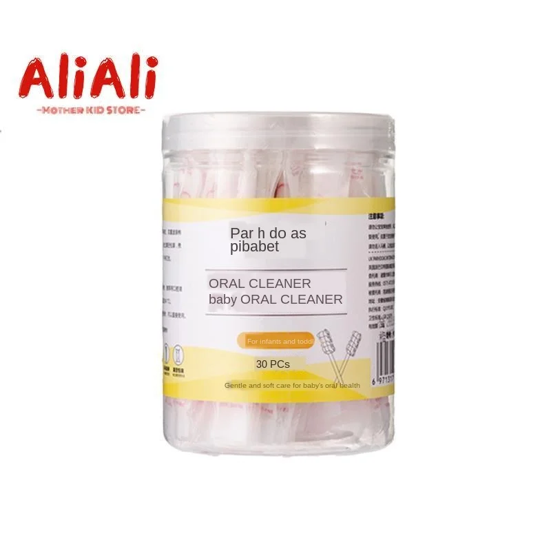Baby Toothbrush Tongue Cleaner Infant Clean Disposable Gauze Oral Cleaning Stick 30PCS | Мать и ребенок