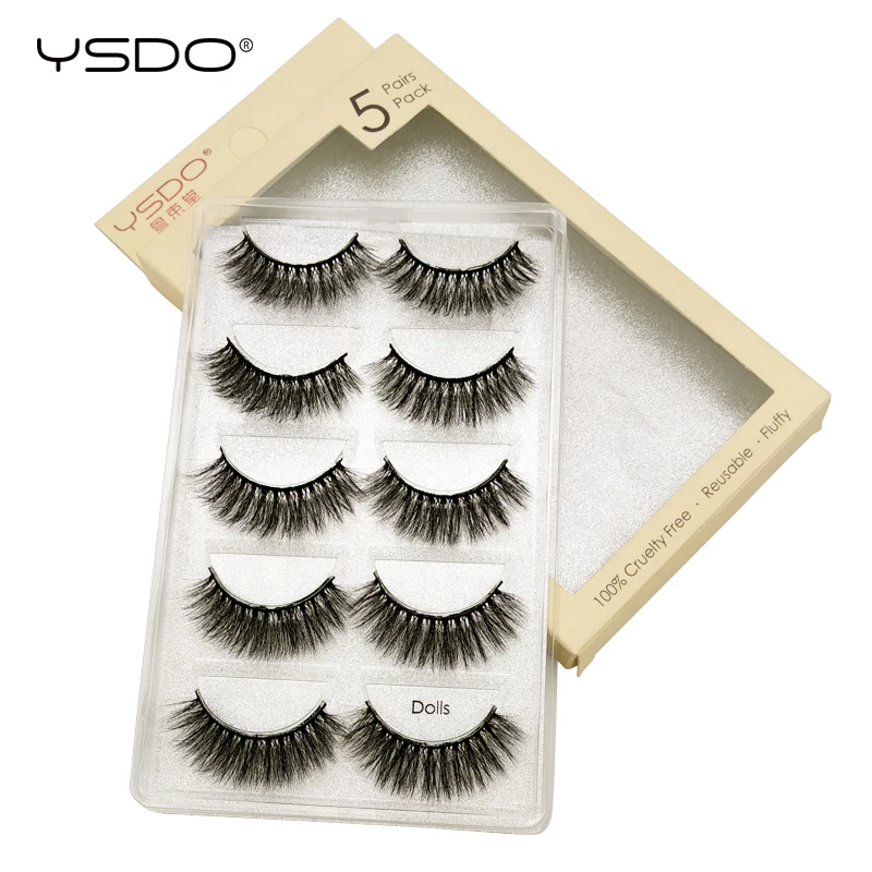 Dolls-S YSDO 5 пар толстые ресницы натуральные ресницы 3D норковые драматические ресницы длинные объемные пушистые Искусственные ресницы драматические ресницы для макияжа - Цвет: Dolls-S