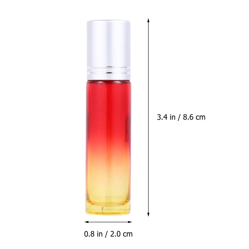 

10pcs 10ML Color Gradient Empty Bottle Portable Bottle Mini Roll-on Bottle Essential Oil Subpackaging Bottle (Rose Blue Gra