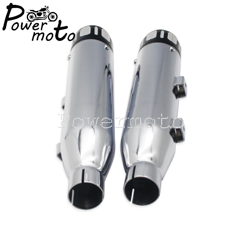 1 Пара мотоциклетный хромированный выхлопной глушитель без шнуровки для Harley