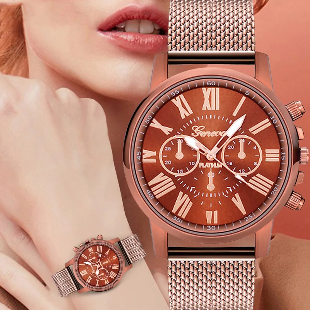 

reloj mujer Luxury women watch Double Eyes Roman Scale Dial watches for women Alloy Case women quartz watches montre femme