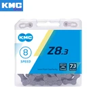 Оригинальная велосипедная цепь KMC Z8.3, велосипедная цепь 8 скоростей, серая цепь для дорожного горного велосипеда 8 s 116L, велосипедная цепь для 8 скоростей велосипеда