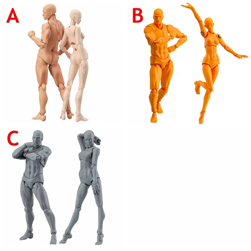 ПВХ Фигурки тела модель манекен bjd арт схематичный эскиз фигурка 3D13cm фигурка игрушки художника подвижная Мужская Женская фигурка с шарнирными соединениями