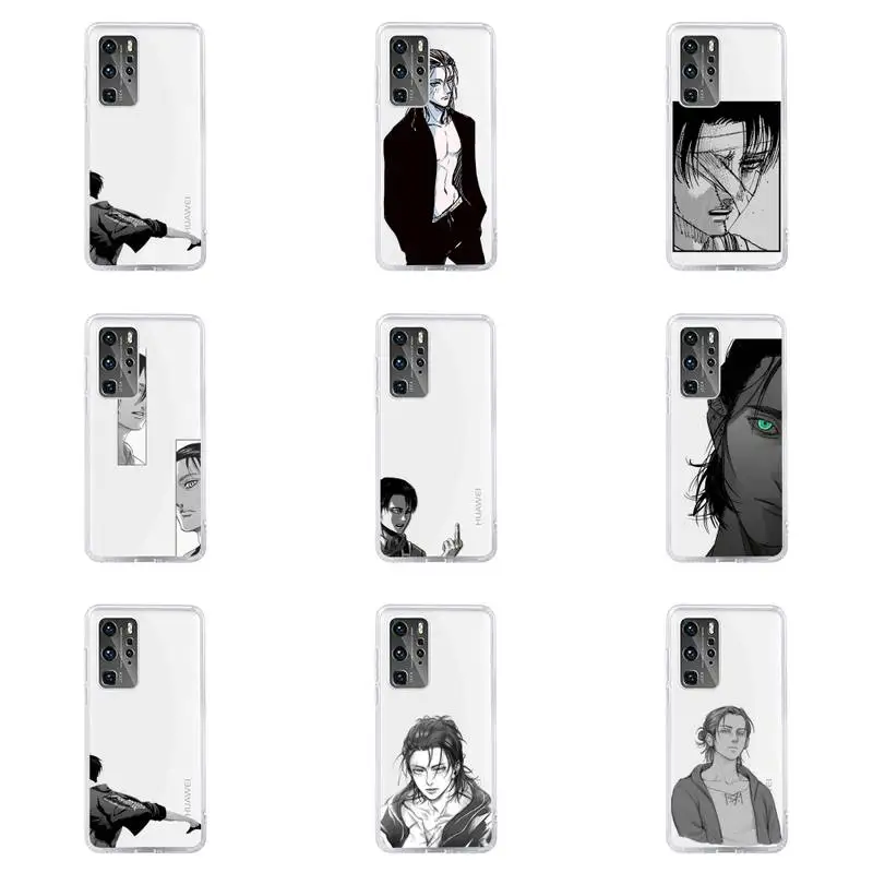 

Attack on Titan Phone Case For Huawei P40 P30 P20 Mate Honor 10i 30 20 i 10 40 8x 9x Pro Lite Transparent Cover
