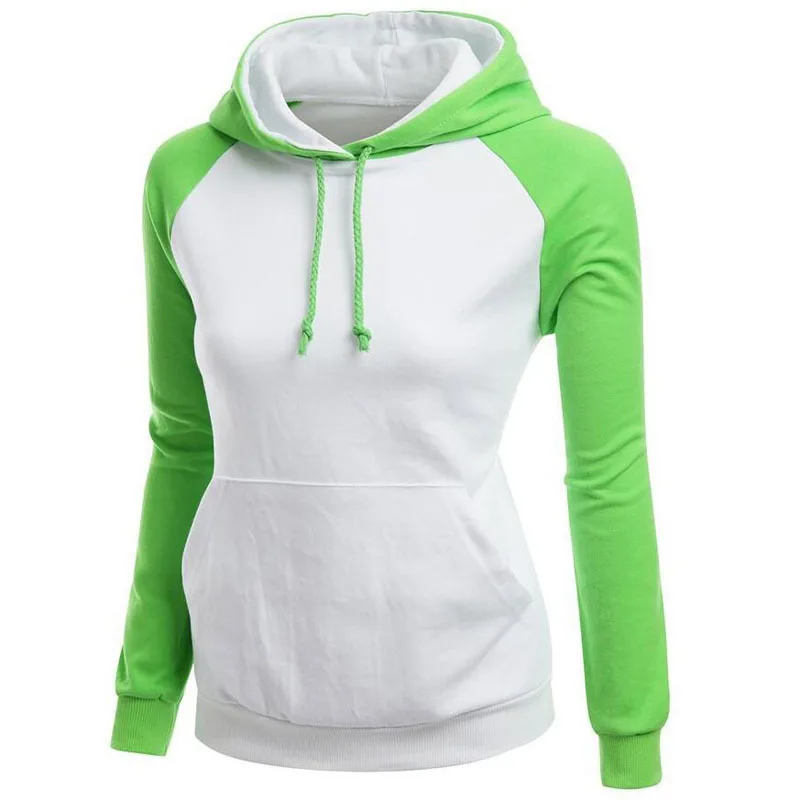 

Hoodies Women Jacket Contrast Color Stitching Pocket Sweatshirt Top Fasion 2020 Aesthetic