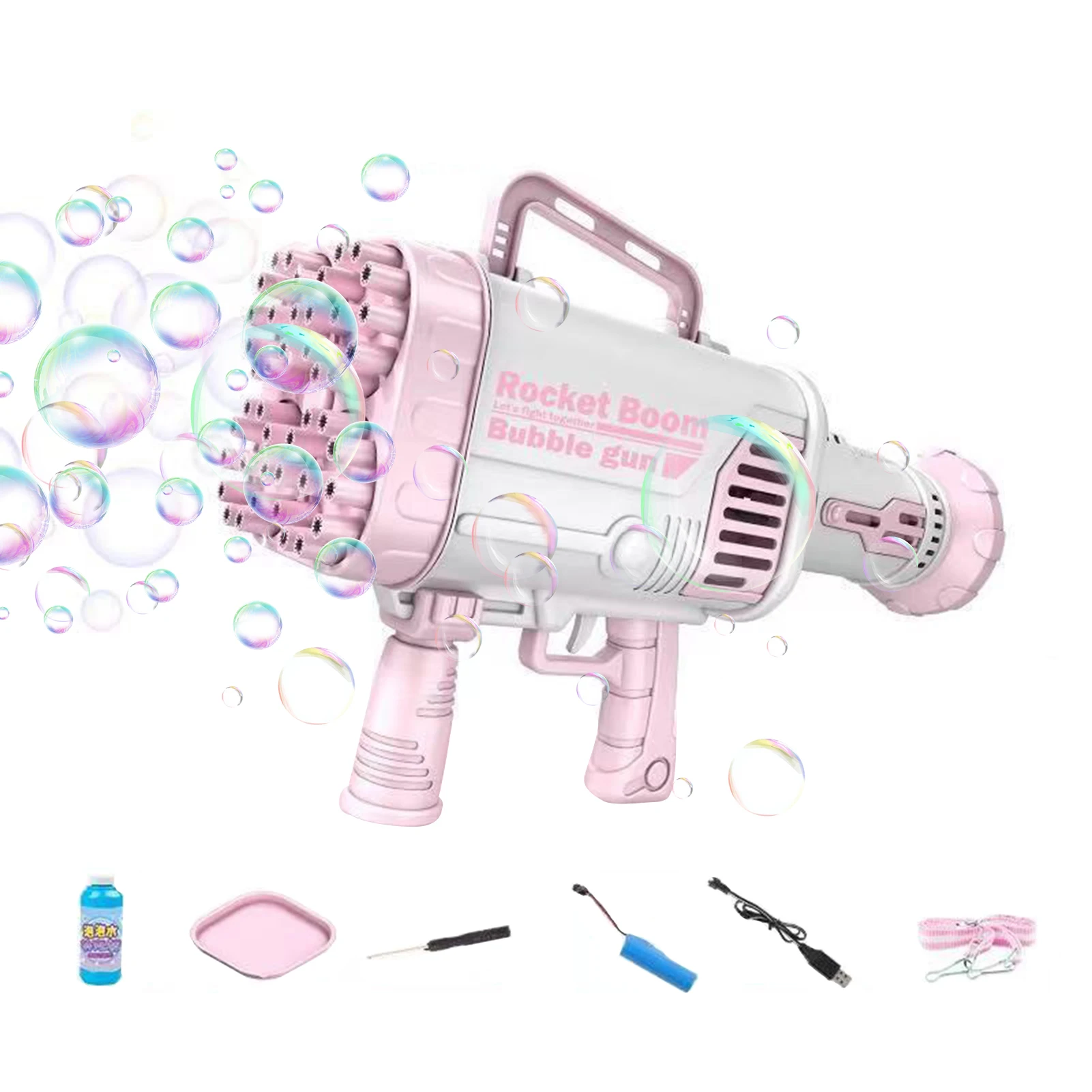 

Electric Kids Bubble Machine 44 Holes Automatic Gatling Bubble Gun Toy Children Summer Outdoor Sport Game Toys Water Spray Toy