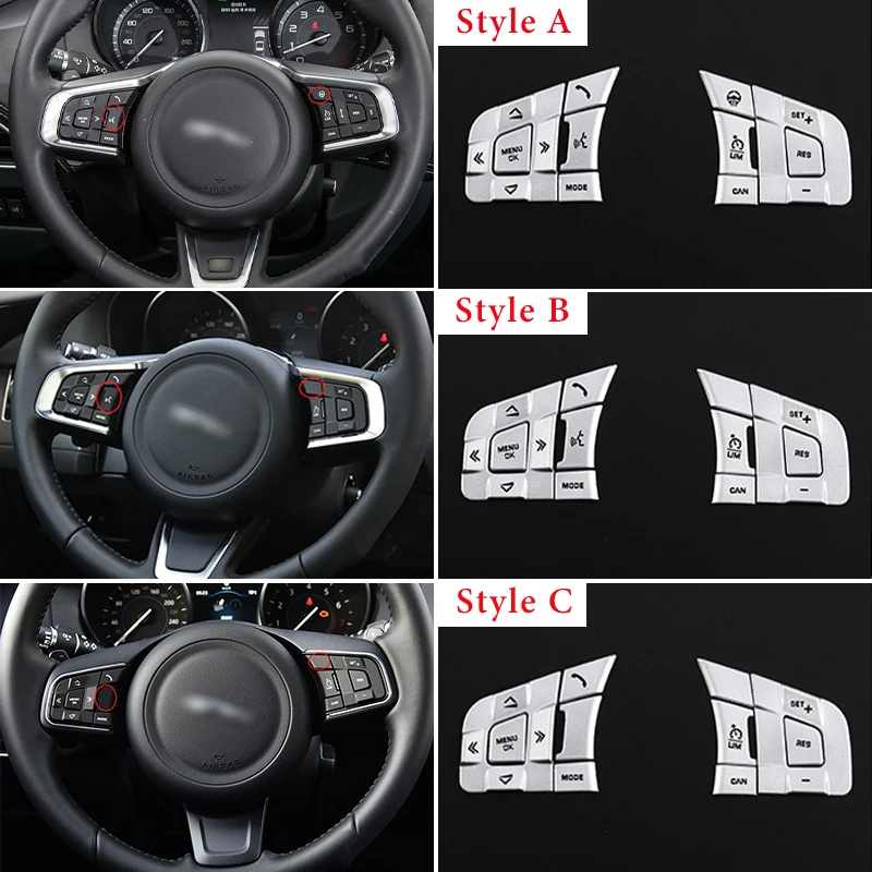 

Для Jaguar XE XF F-PACE E-PACE F-TYPE, автомобильная Кнопка рулевого колеса из алюминиевого сплава, защитная наклейка, аксессуары
