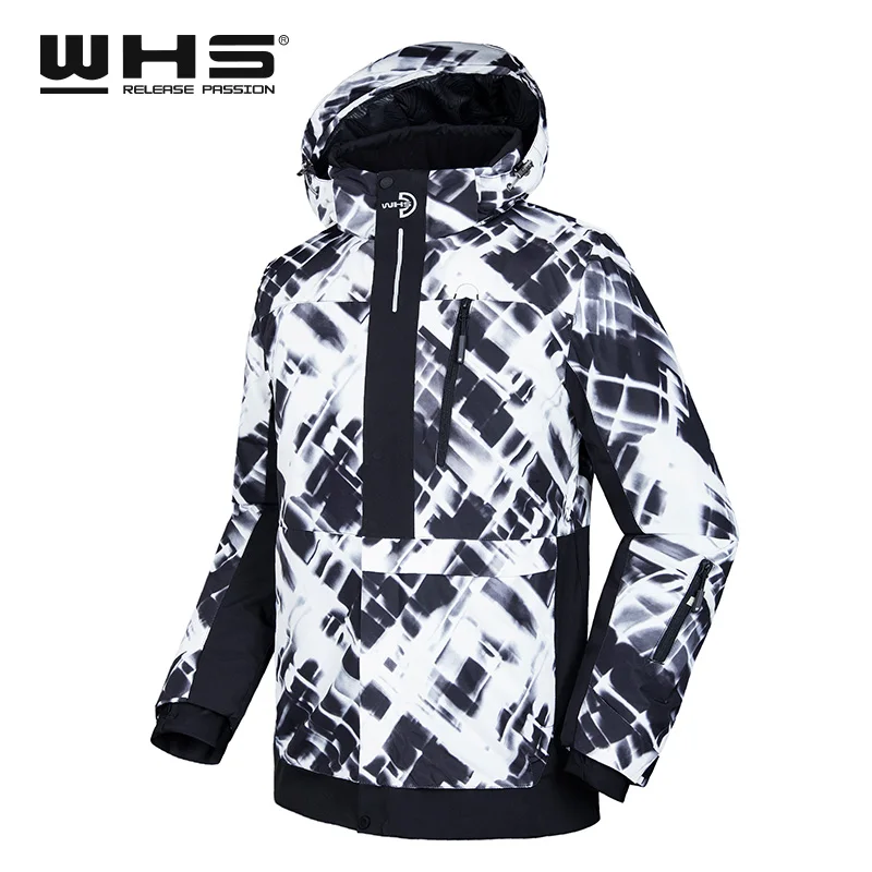WHS спортивные лыжные куртки для мужчин ветронепроницаемое теплое пальто зимняя