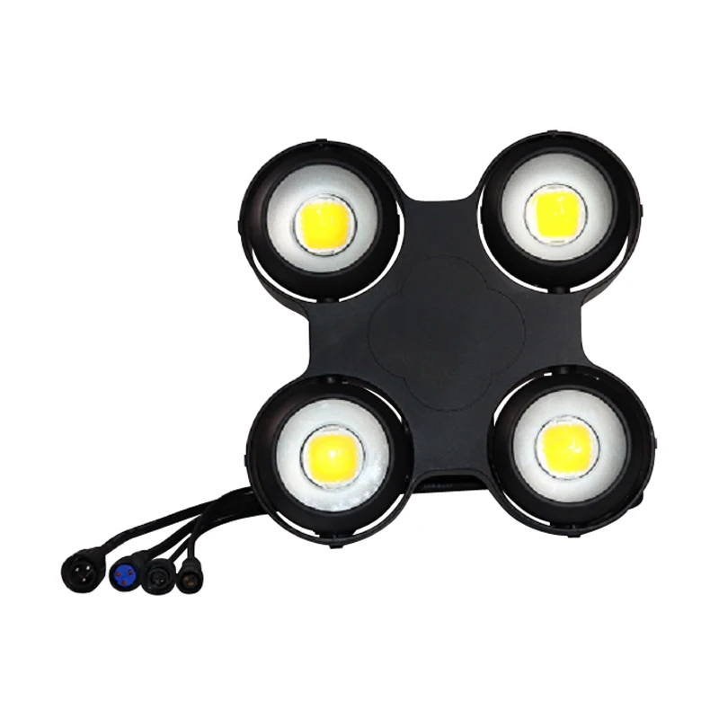 للبيع 4 قطعة رحلة حالة DJ معدات الإضاءة 4*100w COB Led الباردة الدافئة الأبيض 2in1 4 عيون للماء أضواء للمسرح