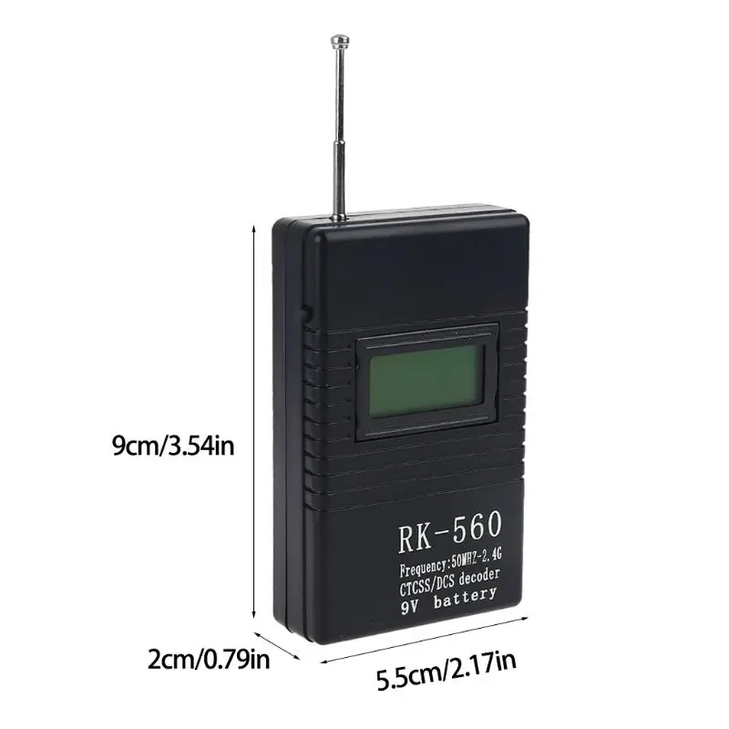 

RK560 Portable 50MHz-2.4GHz Handheld Frequency Counter with Antenna for DCS CTCSS Walkie Talkie Radio Signal Frequency Test