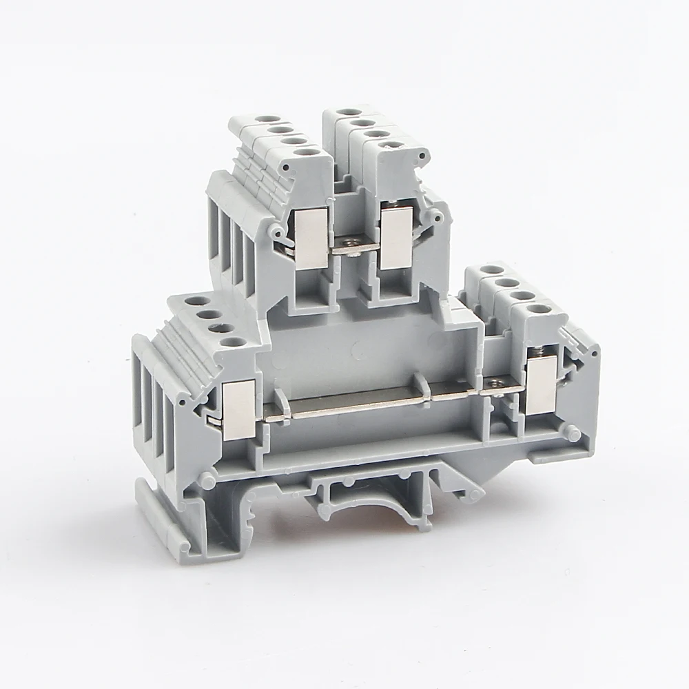 Din Rail Terminal Block 10Pcs UKKB-5 Connector Double Layer Screw
Wiring UKKB5 Screw Terminal Block 2 Level Wire Conductor