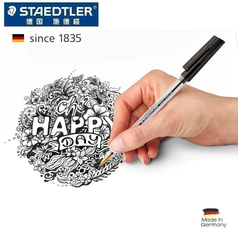 Немецкая оригинальная ручка STAEDTLER шариковая 430 м красная синяя черная гладкая 5