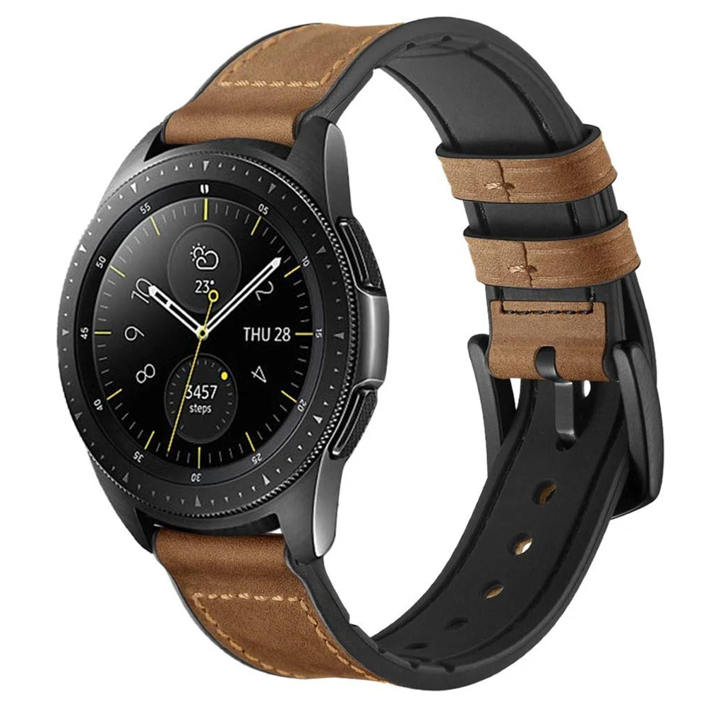 Ремешок кожаный для Galaxy Watch 46 мм/Active 2 40 мм 44 браслет samsung gear s3 Classic|Ремешки часов| |