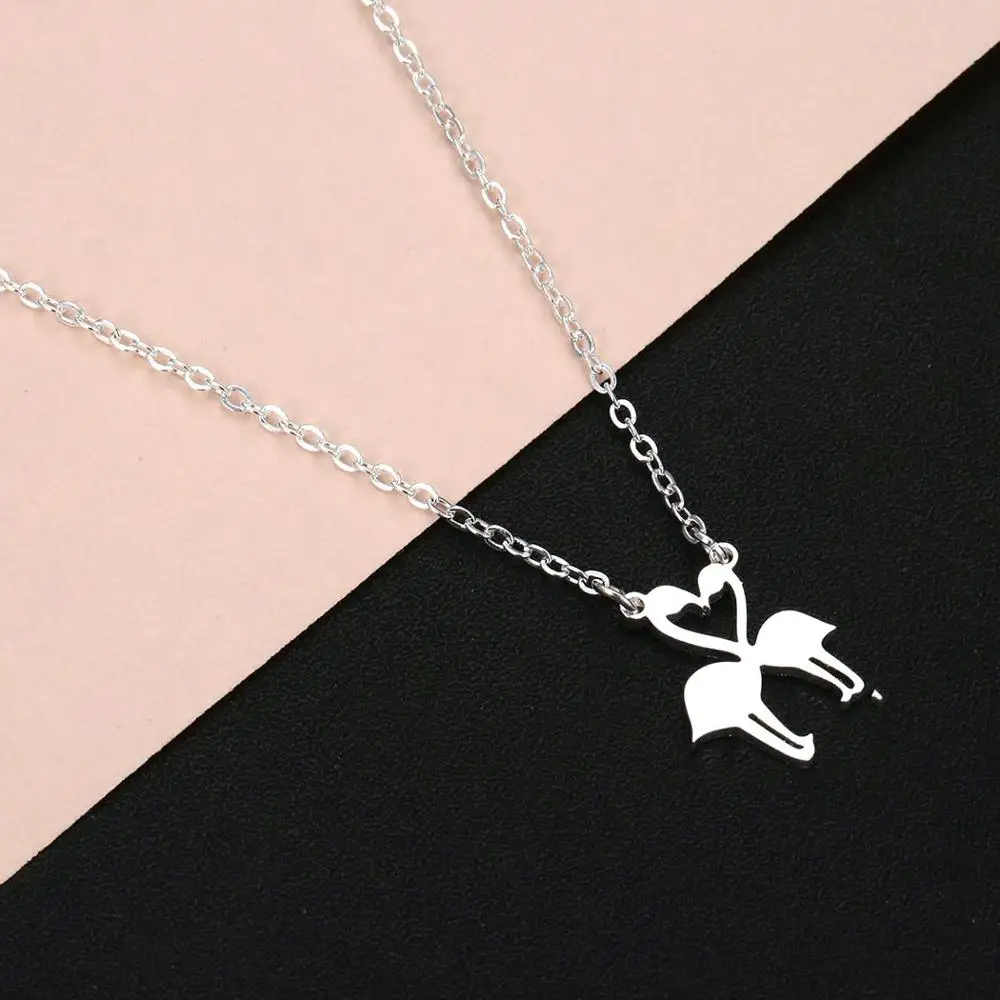 Чандлер Фламинго ожерелье для женщин девушек любящая птица подвеска длинная