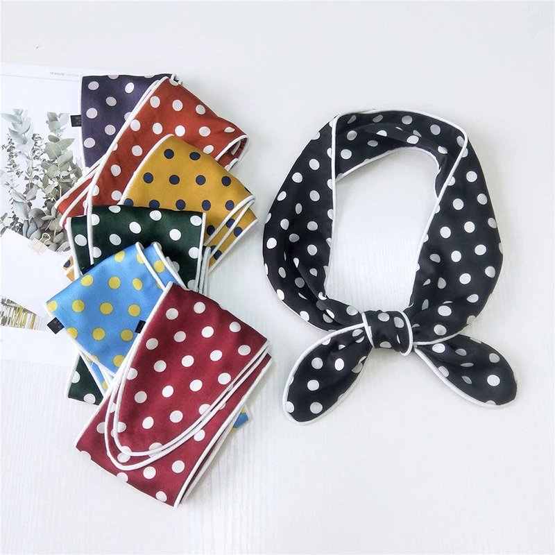 Модный тонкий длинный шелковый шарф женский платок с лентами на запястье Женский