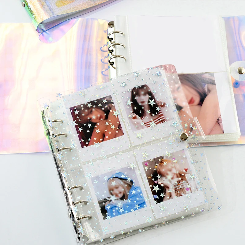 

Glitter Photo Album 3/5 Inch Photo Album PP Material Portable Plug-in Photo Album Star Chase Supplies Large Capacity