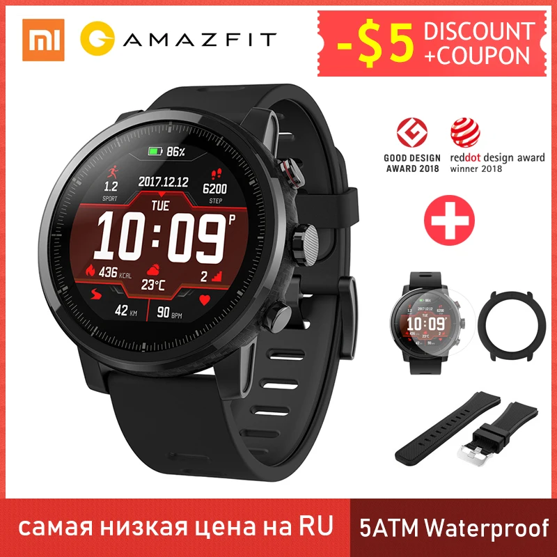 Huami Amazfit 2 Amazfit Stratos 2 Смарт часы мужские 5ATM водонепроницаемые с gps часы PPG пульсометр