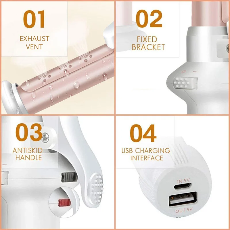 

Hair Curling Iron Airwrap Styler Ceramic Hair Curler Cordless Portable Hair Styling Tools Corrugation Hair Curlers For Women