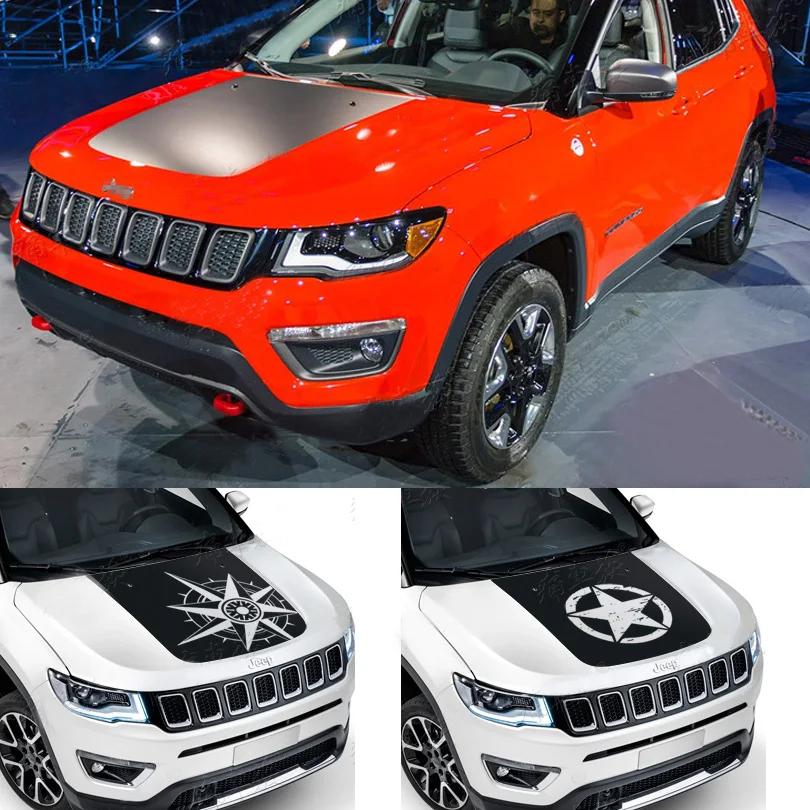 Спортивная виниловая наклейка на голову для Jeep Compass 2017 2018 2019|Наклейки автомобиль|