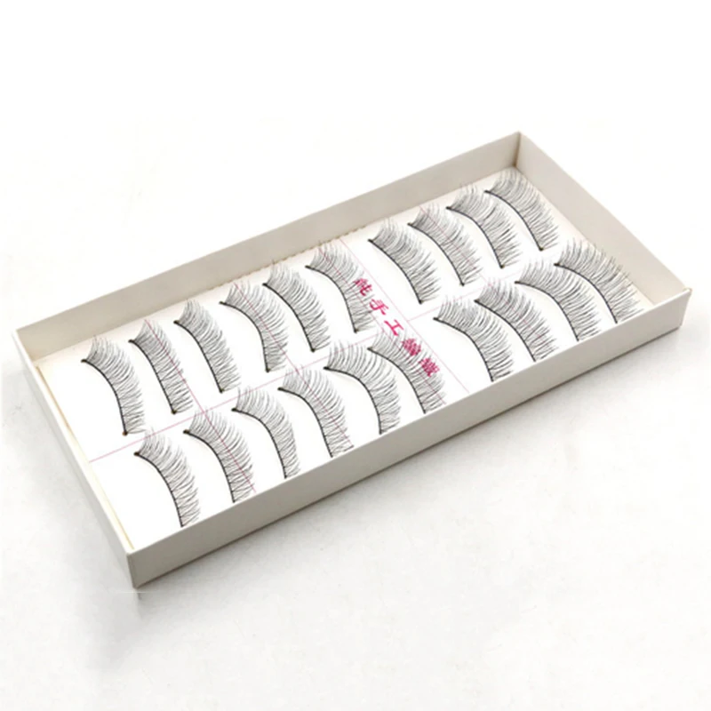 10 пар ресниц 3D настоящие Пластиковые Хлопковые Стебли ресницы натуральные