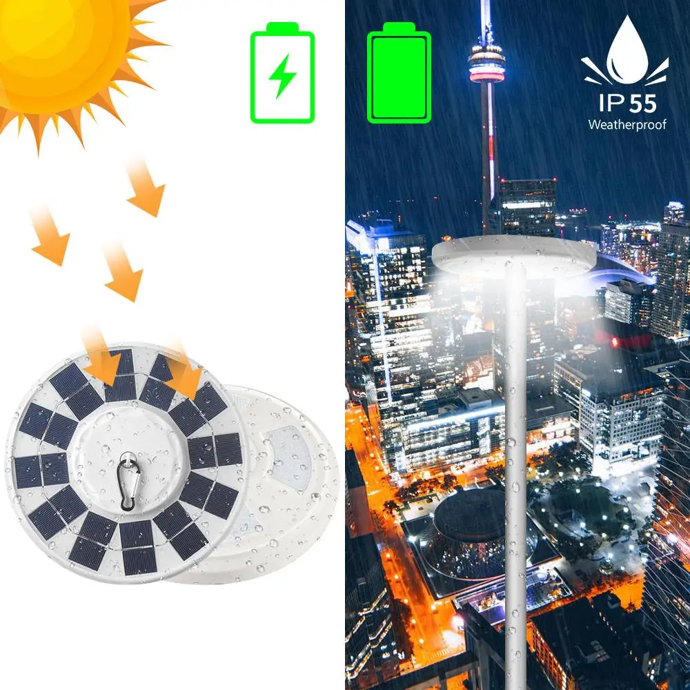 

Solar Powered 128LED Light Waterproof Solar Flagpole Light Flag Pole Light Camping Garden for Security Daylight Lamp