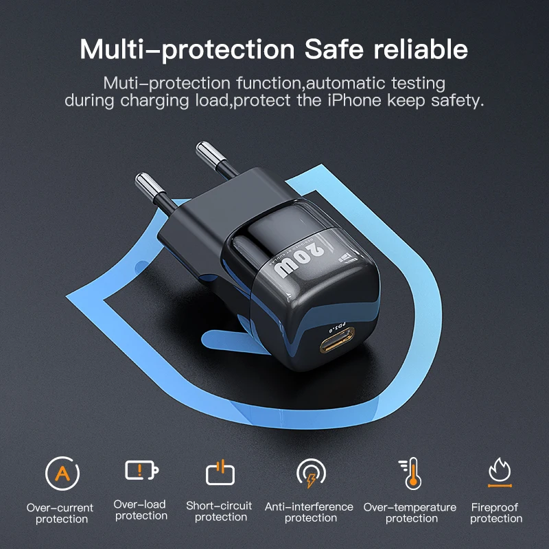 Зарядное устройство KUULAA Super Si USB C 20 Вт Тип PD быстрая зарядка для iPhone 13 12 11 Max Pro XS 8 Plus