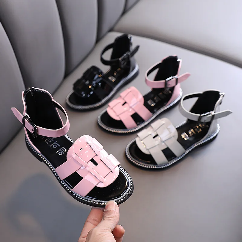 

Children Shoes Rome Style Flat Buckle Beach Shoes Kids Girls Sandals Summer Shoes Girls Casual Sandals SYJ072