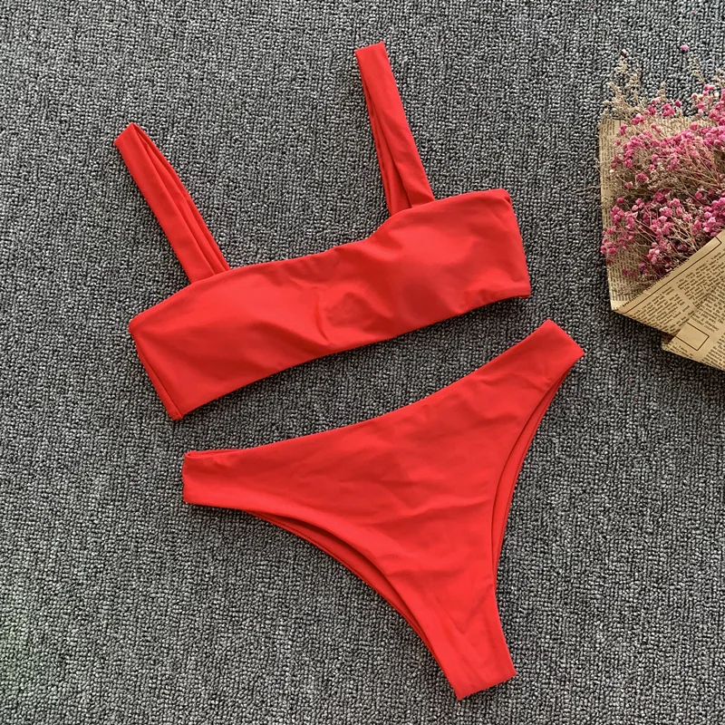 

Новинка 2020, бикини с высокой талией, без бретелек, сексуальное бикини, женский купальник, женский купальник с подкладкой, купальный костюм, м...