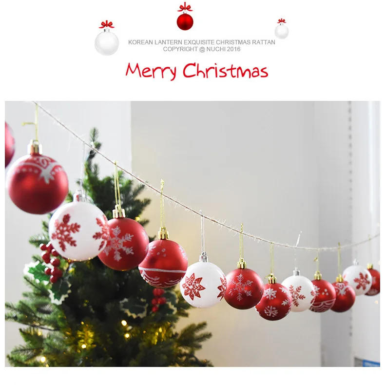 1 barrel 24pcs 6cm Painted ball Christmas decoration Painted christmas ball Room living room Christmas tree decor